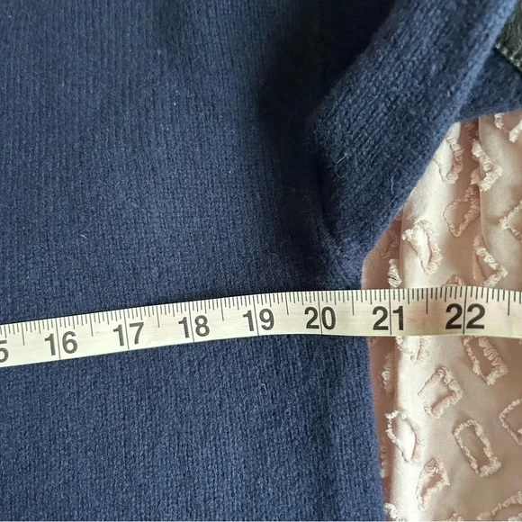 Madewell lambs wool w/ 100% leather trim pockets & elbow patches Size XS cardi - Picture 15 of 16